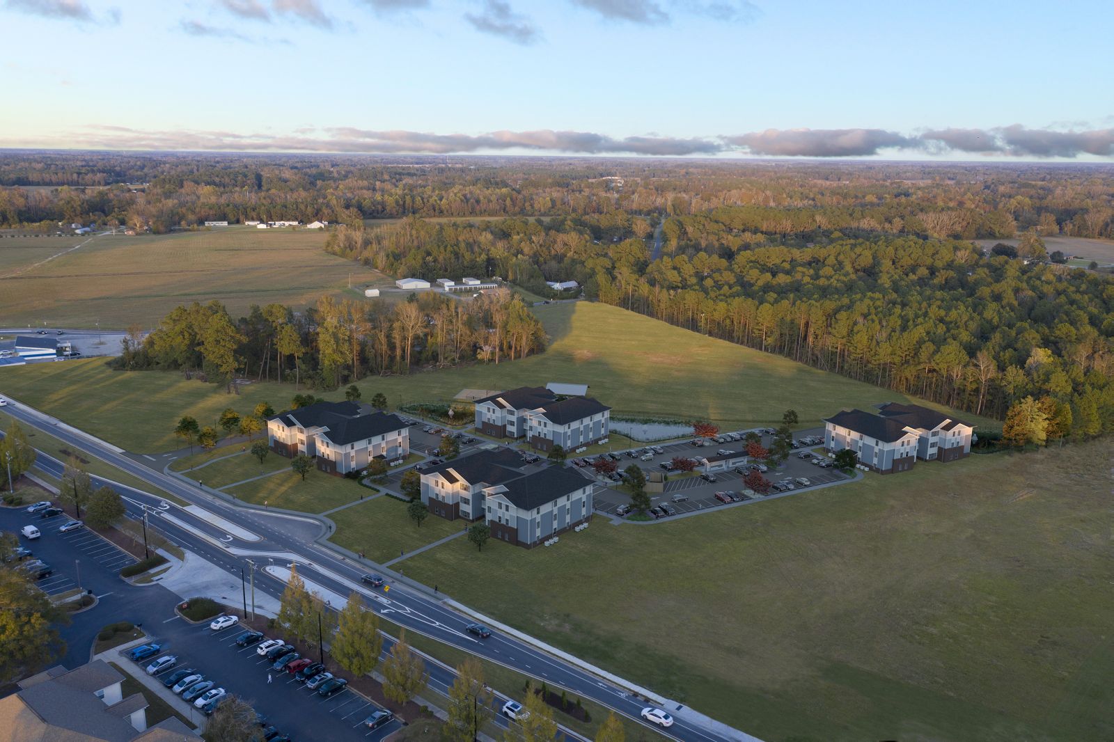 arial view of property