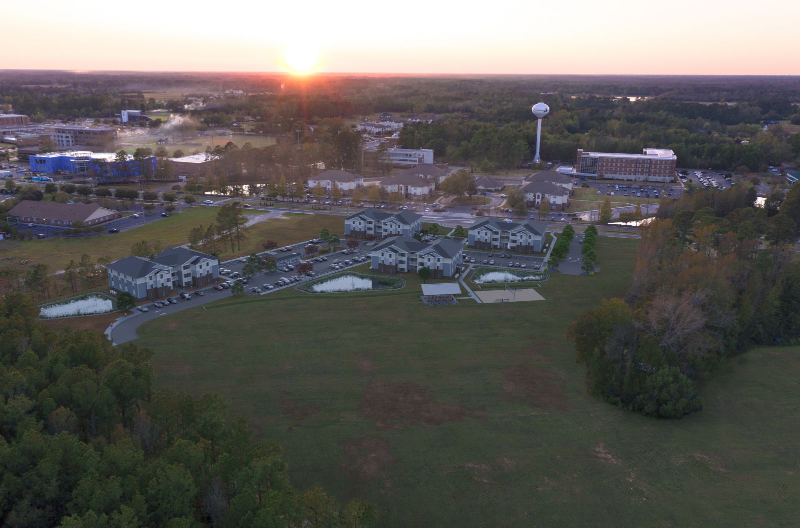 arial view of property