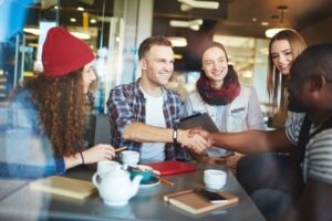 students studying together